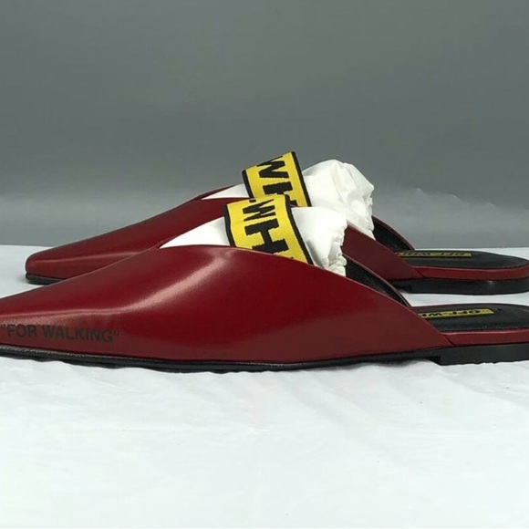 NIB Authentic Off-White Red Women's Mules - Picture 4 of 8